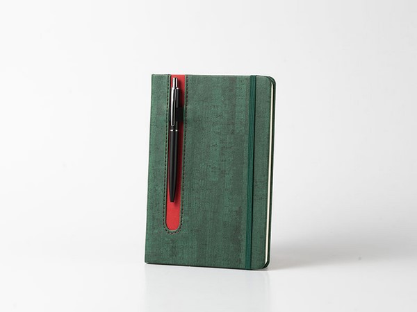 Cuaderno tipo Moleskine, 80 páginas rayadas, accesorio para colocar lapicero 