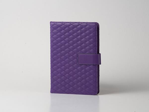 Cuaderno de cuero sintético con hebilla magnética, cuero sintético ecológico con diseño de rombos, 80 páginas en blanco