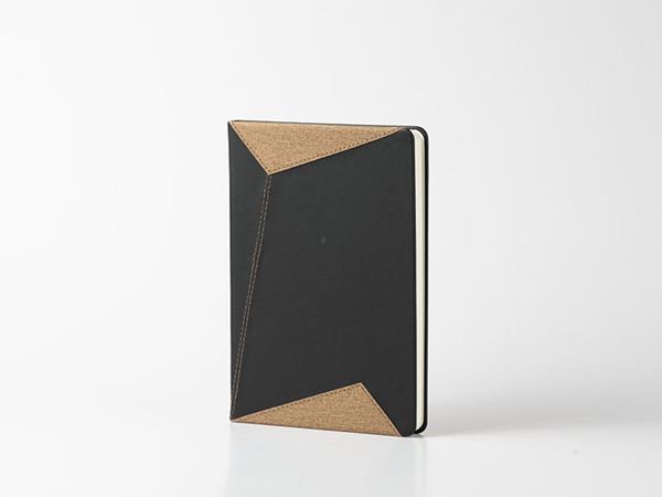 Cuadernos de cuero de dos colores en contraste, tapa de cuero sintético PU, 80 páginas rayadas