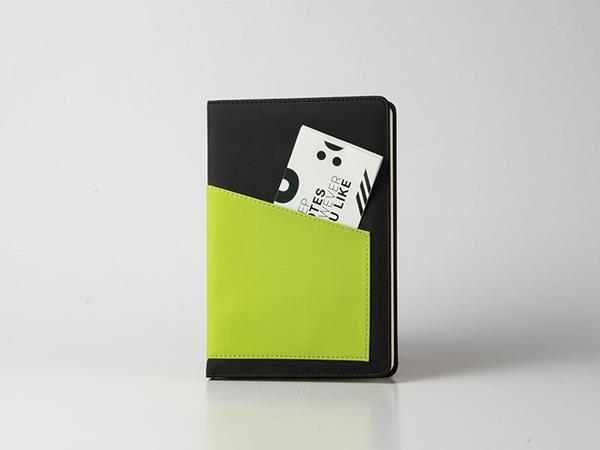 Cuadernos de cuero de dos colores, con bolsillos para guardar documentos, 80 páginas rayadas