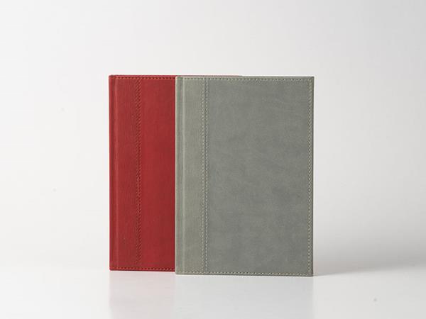 Cuadernos de cuero de dos colores, tapa de cuero sintético TPU, páginas con bordes de colores, 80 páginas rayadas