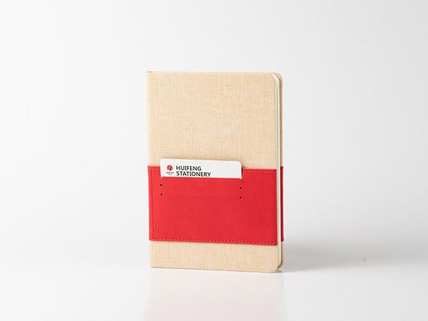 Cuadernos de cuero de dos colores A5, bolsillo porta tarjetas, 80 páginas rayadas